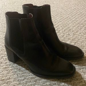 Zara black leather boots size US 9